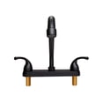 thumbnail image 6 of RV Camper Kitchen Sink Faucet, 8 Inch Centerset 2 Handles Design, High Arc 360° Swivel Spout, Compatible with 8in 2/3 Holes Sinks for Motorhomes, Travel Trailers & Mobile Kitchens, Matte Black, 6 of 9