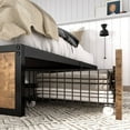 Allewie Industrial Queen Size Metal Platform Bed Frame with 4 XL
