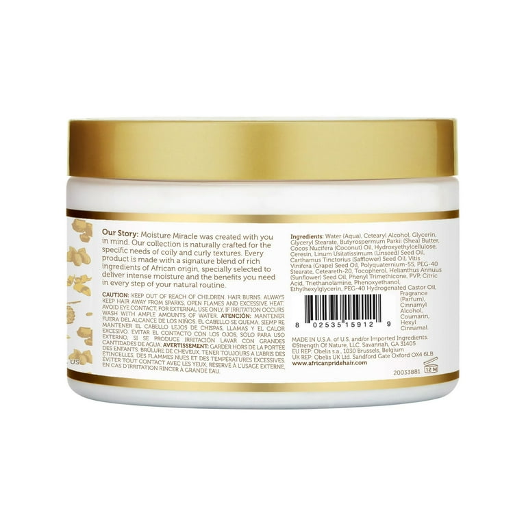African Pride Moisture Miracle Curling Cream, Shea Butter Flaxseed