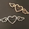 thumbnail image 6 of Besufy Women Hairpin,Vintage Hollow Love Heart Angel Wing Hairpin Hair Clip Metal Barrette Golden, 6 of 7