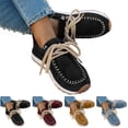thumbnail image 1 of Pandaie Mocassins pour Femmes Confortables à Lacets Classiques Rétro Espadrilles Affaires Formelles Travail Marche Course Chaussures Décontractées Noir 8.5, 1 of 6