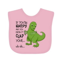 Inktastic T-rex Can't Clap Boys or Girls Baby Bib