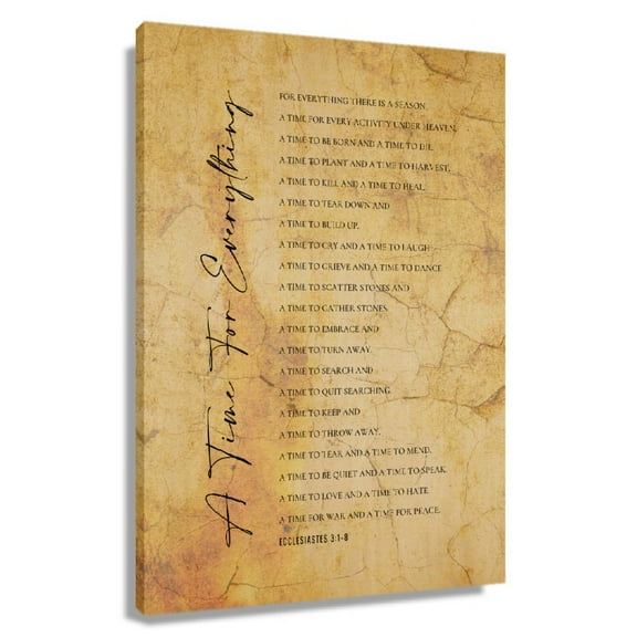 Ecclesiastes 3 1-8 Wall Art Bible Verse Poster Pictures For Living Room Print Painting On Canvas Office Decorations Framed 20x30 in