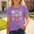 thumbnail image 2 of Girls Short Sleeve Cartoon Print Tee Shirts Casual Campus For Season Kids Wear Age 3-14 Years, 2 of 5