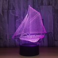 thumbnail image 2 of YSITIANNA 3D Sailing Boat Ship Night Light Table Desk Optical Illusion Lamps 7 Color Changing Lights LED Table Lamp Xmas Home Love Birthday Children Kids Decor Toy Gift STNL#3358, 2 of 6