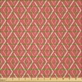 thumbnail image 2 of Ambesonne Peach Pink Fabric by the Yard Microfiber, Chevron Lines Tiles, 3 Yards, Coral Cream Salmon, 2 of 2