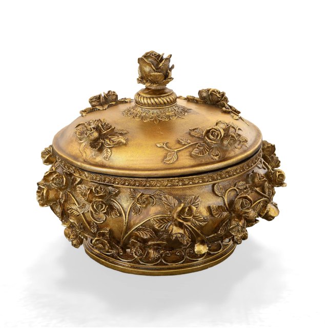 Joyero decorativo con tapa extraíble de AFD Home, color dorado