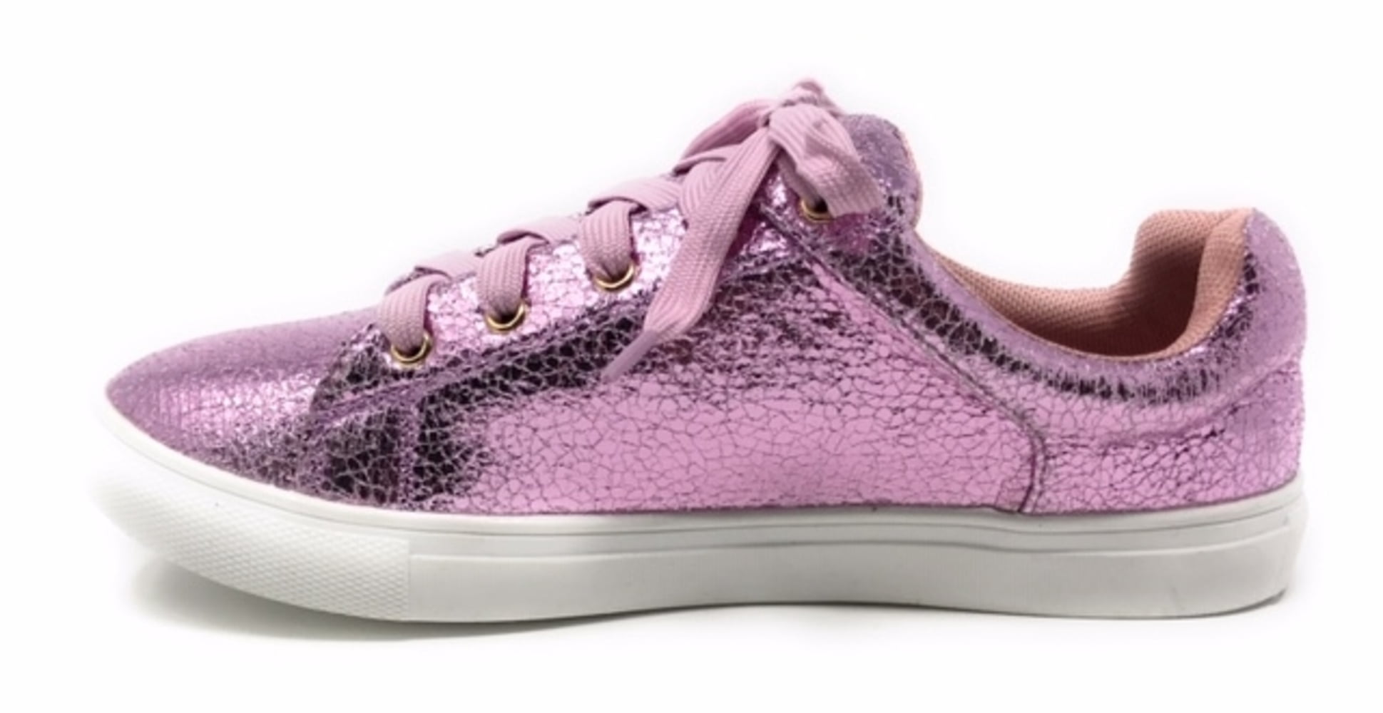 Forever Young Women's Metallic Textured Lace up Sneakers