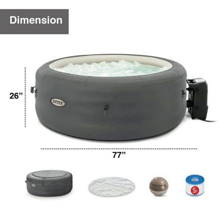 Intex 28481E Simple Spa 77in x 26in Inflatable Hot Tub with Filter Pump & Cover