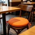 thumbnail image 3 of 12 Inch Round Outdoor Cushions for Patio Furniture - Thick Waterproof & Fade-Resistant Chair Cushion with Ties, Non-Slip Circle Seat Pads for Kitchen Dining Chairs, Orange, 3 of 5