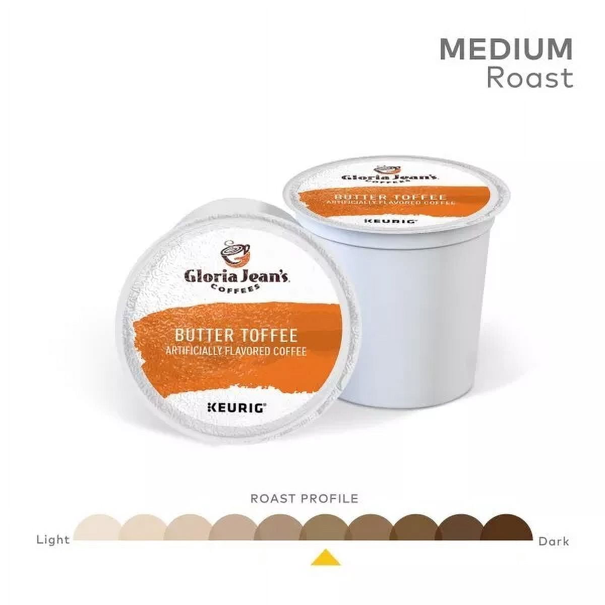 Gloria Jean's Butter Toffee Keurig Single-Serve K-Cup Pods, Medium Roast, 24 Pods Per Pack, Case Of 4 Packs