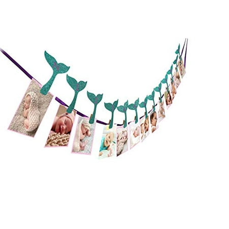 Mermaid Photo Banner, Sweet Heart First Birthday Photo Banner, Justborn To 12 Months Photo Banner, For Mermaid Party Decorations, Mermaid Party Supplies, Under The Sea,First Birthday Party Decorations