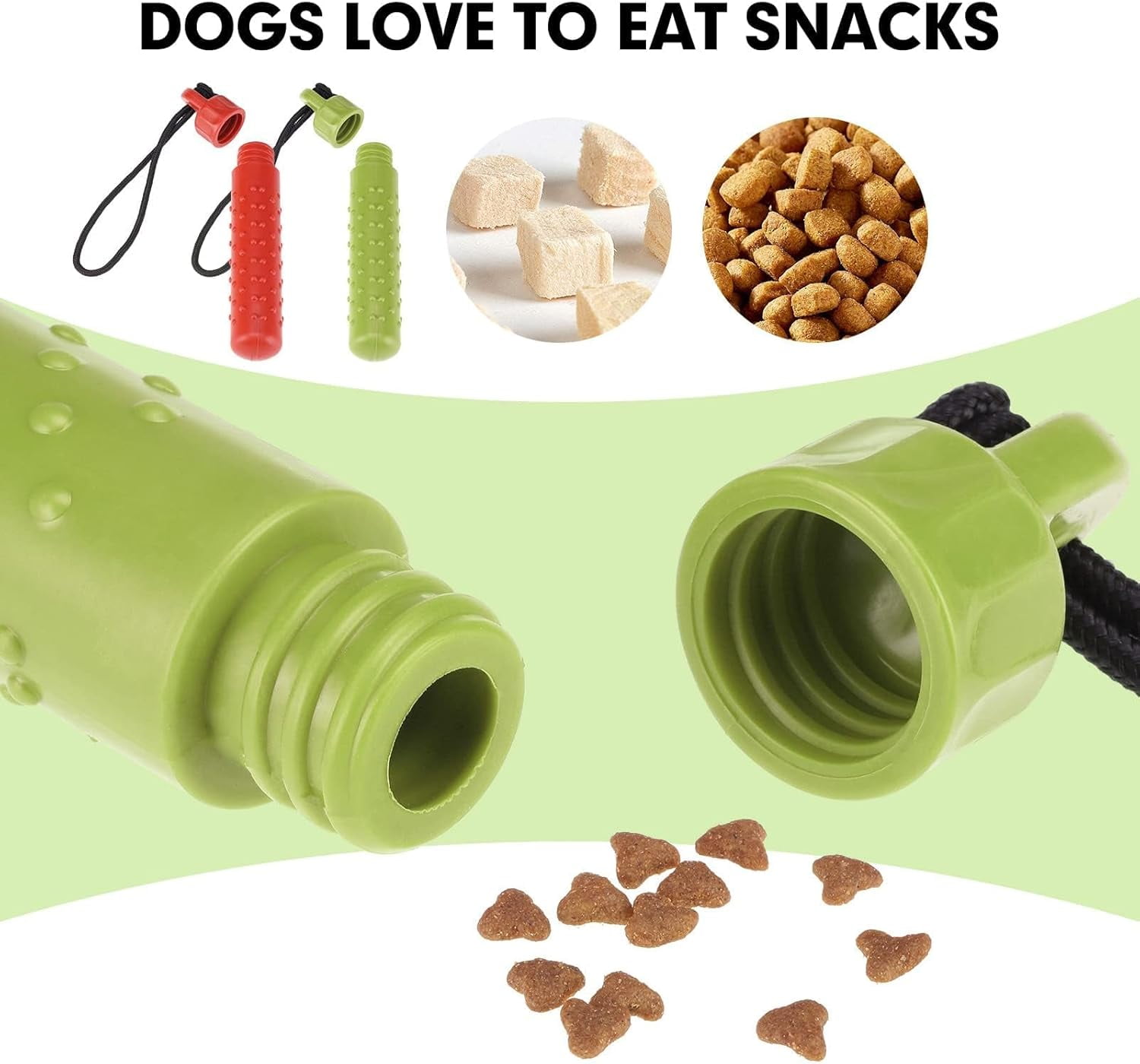 Dog Float Bumper Toy 2 Pack,9.3 Inch Detachable Treat Dispensing Puzzle Toys,Training Dummy Retrieving Bumpers Summer Pool Toy Tug Game,Interactive Toys for Medium Large Dogs(Red & Green)