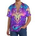 thumbnail image 1 of Fotbe Elephant in Tribal Style Camisa Estampada de Manga Corta para Hombre, Casual de Verano, Estilo Playero, Sin Arrugas-XX-Large, 1 of 5