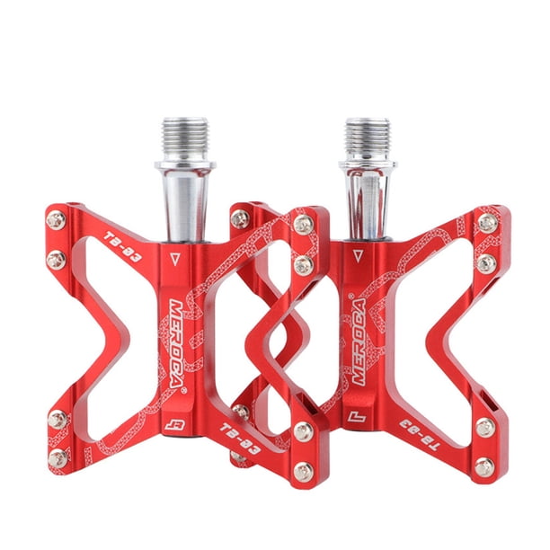Sonducket 1 par de pedales de bicicleta, diseño de cojinete multicolor, antideslizante, resistente al desgaste, sellado, pieza de bicicleta, Ciclismo Rojo