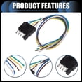 thumbnail image 3 of Unique Bargains 1 Set Car 5 Way Flat Trailer Wiring Harness Plug W/ 20 Inch Wire Trailer End Durable 5 Pin Male Connector Trailer Light Black, 3 of 7