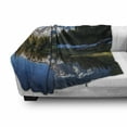 thumbnail image 3 of Mt Rainier Soft Flannel Fleece Blanket, Mount Rainier National Park Trees Snow Tranquil Lake Symmetric Reflection Image, Cozy Plush for Indoor and Outdoor Use, 60" x 80", Multicolor, by Ambesonne, 3 of 6
