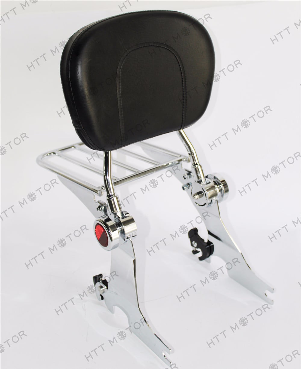 Adjustable Backrest BLACK P/N:ASBB05-BK HTTMT Sissy Bar With Luggage Rack For 1994-2003 Harley Sportster 