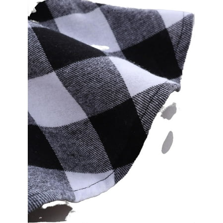 

Gingham Collar Shirt Long Sleeve Black and White Baby Dresses (Baby s)