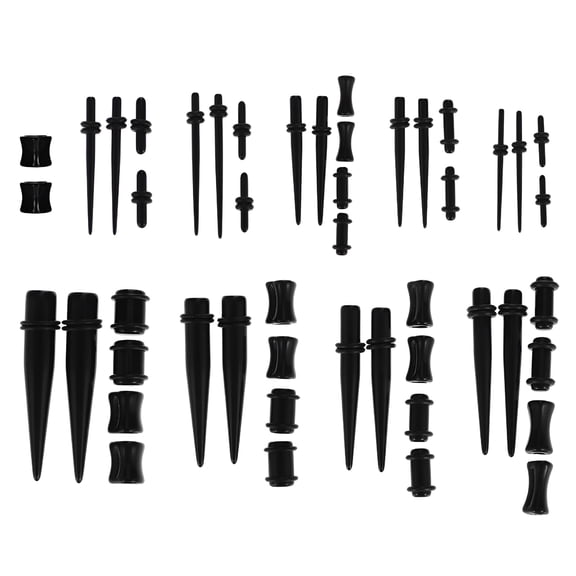 DESIGNICE 48Pcs Gauges Kit Ear Stretching Set 14G-00G Acrylic Taper Plug Piercing Jewelry Gauge Stretching Kit