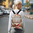 thumbnail image 7 of JIALIOU Mini Backpack Purse for Women Quilted Casual Daypack Small Travel Shoulder Bag, Christmas Santa Claus with Deers, 7 of 7