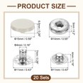 thumbnail image 2 of 20 Set Snap Fasteners, 15mm #831 Zinc Alloy Press Studs Buttons, Beige, 2 of 6