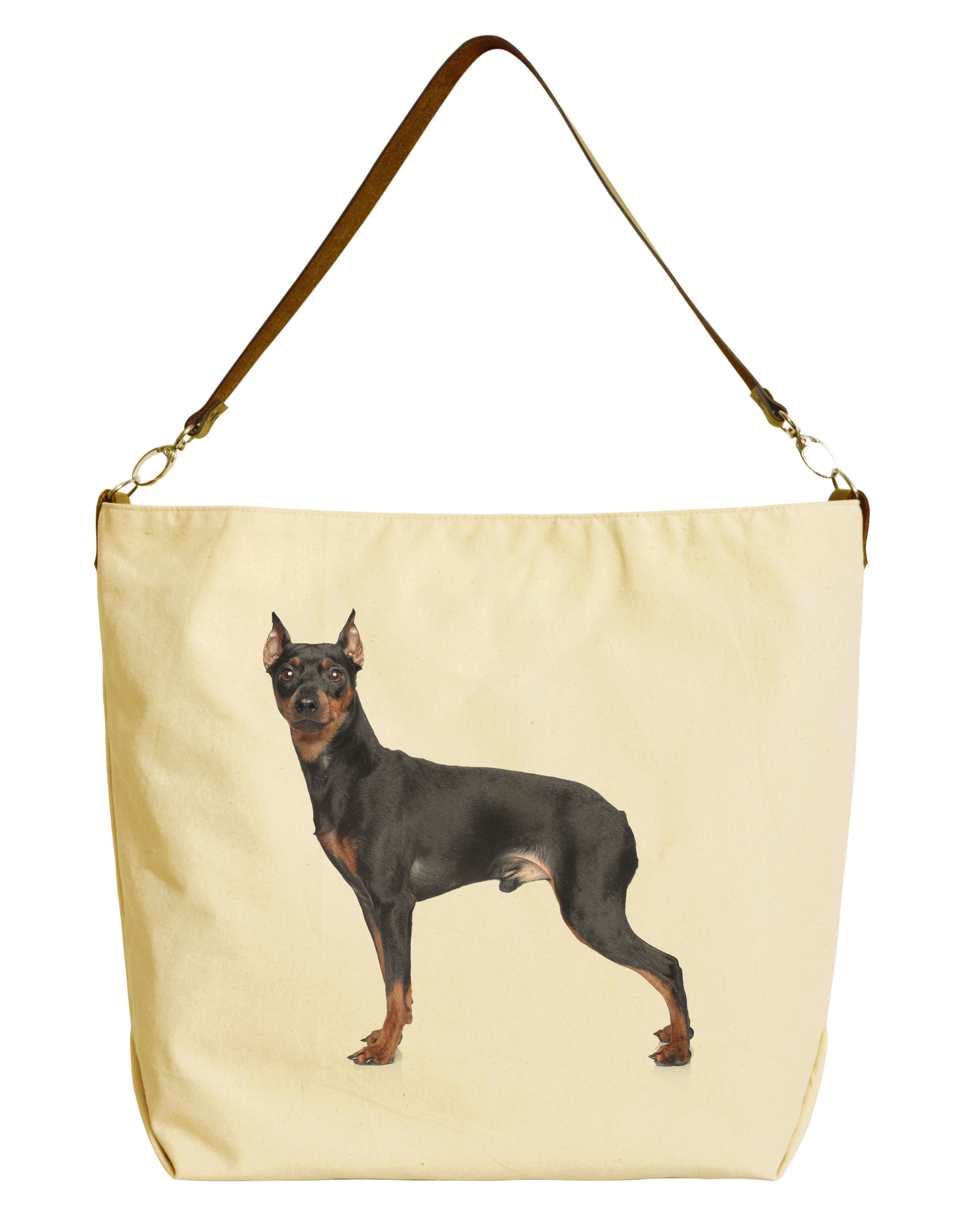 MINIATURE PINSCHER embroidered tote bag ANY COLOR 