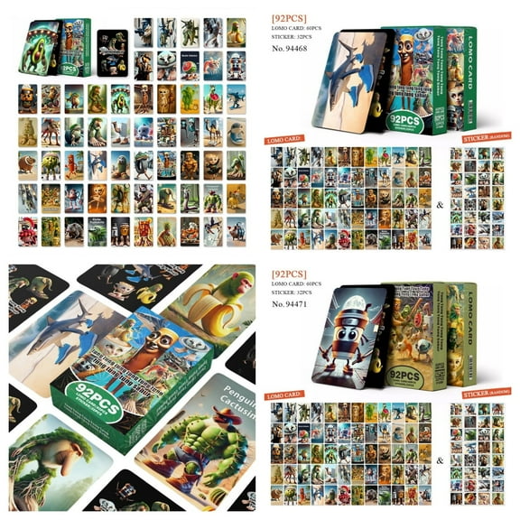 2Pack/184Pcs Brainrot Tralalero Tralala LOMO Cards Album Card Photo Cards Stickers and Postcard Gift for Fans