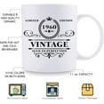 thumbnail image 5 of 1960 Birthday Gifts for Women Men - 1960 Vintage 11 oz Coffee Mug - Great 1960 Birthday Gifts for Grandpa Grandma Dad Mom Friend Sister Brother Coworker, 5 of 7