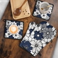 thumbnail image 5 of Blue Pioneer Flower Kitchen Oven Mitt and Pot Holder Sets 4 Pcs for Baking, Cooking and Grilling, Heat Resistant Up To 392 °F, 5 of 7