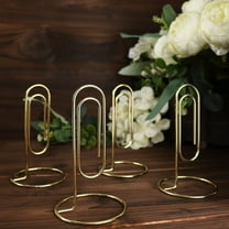 Efavormart 5 Pack | Gold Metal 5" Paperclip Card Holder Stands, Table Number Stands, Wedding Table Menu Clips