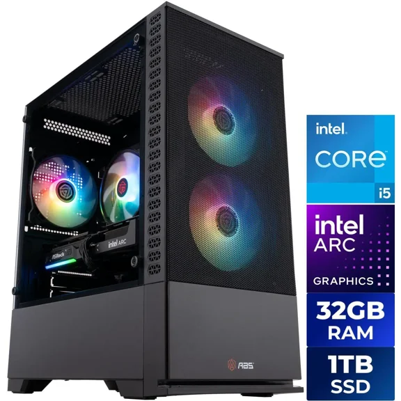 ABS Cyclone Aqua Gaming PC - Windows 11 - Intel Core i5-14400F - Arc B580 12GB - 32GB DDR4 3200 - 1TB M.2 SSD