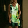 thumbnail image 6 of Summer Short Dress Women Plus Size Floral Printed V-Neck Sleeveless Casual Loose Summer Vacation Beach Sundresses with Pockets, 6 of 8