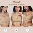 thumbnail image 3 of Nimiah Smoothing Wireless Bra for Women Full Coverage, T-Shirt Everyday Bra Nude, 3 of 6