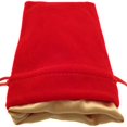 thumbnail image 1 of 4 x 6 Sac à dés en Velours et Satin &44; Rouge & Or, 1 of 1
