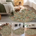 thumbnail image 5 of Round Area Rug 7 Ft, Vintage Spring Floral Washable Non-Slip Circle Carpet for Living Room/Bedroom, Farmhouse Flowers Green Vintage Low-Profile Large Runner Mat Collection Rugs for Indoor, 5 of 8