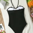 thumbnail image 4 of lnmuld Girls Swimsuit Stylish Solid Color Tween Girls Swimsuit Comfortable Beachwear for Young Ladies Size:13-14 Years, 4 of 5