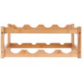 thumbnail image 1 of Wooden Red Wine Rack Double Layer Wine Bottles Holder Wine Display Rack, 1 of 9