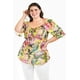 thumbnail image 1 of Blusa floreada de chiffon Roman Fashion Tallas Extras 1826 Lima flores verde lima 42, 1 of 6