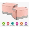 thumbnail image 2 of Caja Almacenamiento Plegable 2pzs Organizador Hogar Con Tapa Modelo Rosa, 2 of 4
