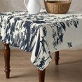 thumbnail image 4 of Navy Botanical Table Cloth Waterproof Tablecloths, Blue Dragonfly Flower Leaf Retro Style Tablecloth Dining Table Cover for Kitchen Party Tabletop Outdoor, Square Tablecloth 54x54 Inch, 4 of 9