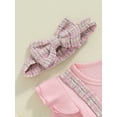 thumbnail image 5 of FEORJGP Toddler Baby Girls One-piece Romper Dress 0 3M 6M 9M 12M 18M Infant Long Sleeve Jumpsuits Tweed Ribbed Patchwork Round Neck Bodysuits with Bowute Comfy Casual Clothes for Spring Fall, 5 of 6