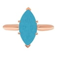 thumbnail image 3 of 2.5 ct Marquise Cut Simulated Turquoise Solitaire 18K Rose Gold Womens Engagement Ring, 3 of 6