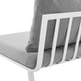 thumbnail image 6 of Lounge Sectional Sofa Chair Set, Aluminum, Metal, Steel, White Grey Gray, Modern Contemporary Urban Design, Outdoor Patio Balcony Cafe Bistro Garden Furniture Hotel Hospitality, 6 of 10