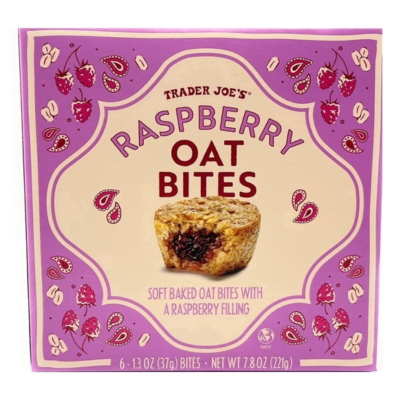 Gluten Free Soft Baked Raspberry Oat Bites with Raspberry Filling, Trader Joe’s, 6 Count, 7.8 oz – 1Box