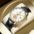 thumbnail image 2 of Reloj mecánico automático resistente al agua para hombre con correa fina y hebilla de mariposa, 2 of 3