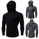 thumbnail image 3 of Los hombres Hipster de manga larga jersey jersey sudaderas con capucha camisas ajustadas ropa de entrenamiento con capucha camiseta para Fitnesspangjing, 3 of 4
