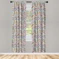 thumbnail image 3 of Ambesonne Funky Curtains, Memphis 90s 3D Shapes, Pair of 28"x84", Multicolor, 3 of 5