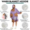 thumbnail image 5 of Wearable Oversized Blanket,Purple Halloween Pumpkins with Boo Wearable Blanket Hoodie for Adults,Cozy Hooded Blankets with Super Pockets,Super Warm Fuzzy Pullover for Women & Men, 5 of 6