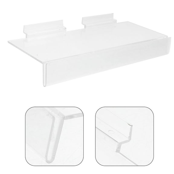 LOLIPPYY Set of 2 Transparent Floating Shoe Shelves Acrylic Slat Wall Display Racks for Store and Home Organization